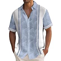Men's Hawaiian Shirts Short Sleeve Vacation Beach Hawaii Shirt Relaxed Fit Button Down Cuban Shirts