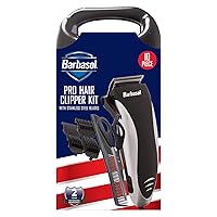 Xtreme Digital Lifestyle Accessories Barbasol Professional Hair Clipper Kit with Stainless Steel Blades, 4 Guide Combs, Adjustable Taper and Travel Bag