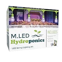 Miracle LED Hydroponics LED Indoor Grow Light Kit - Includes 4 Absolute Daylight Red & Blue Spectrum 100W Replacement Grow Light Bulbs & 1 4-Socket Corded Fixture with SproutMatic Grow Light Timer