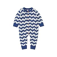 Baby Clothes Rompers Knit Long Sleeve Jumpsuits for Baby Boys Girls One Piece Overall Infant Onesies-Blue 0-6 Months