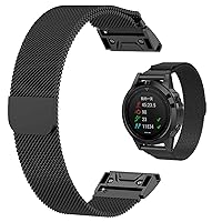 20mm 22mm Magnetic WatchBands for Garmin Quickfit Watch Band (Color : Black, Size : 26mm)