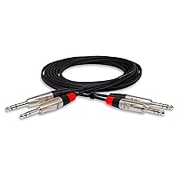 Hosa HSS-015X2 Dual REAN 1/4 in TRS to Same Pro Stereo Interconnect Cable, 15 Feet (HSS015X2)