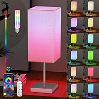 Smart Bedside Table Lamp for Bedroom Nightstand lamp Decoration, 72 LED Colorful RGB Bulb, Remote & APP Control & Music Sync & 35 Scene Modes, Desk Lamps Light for Home Office Living Room Decor