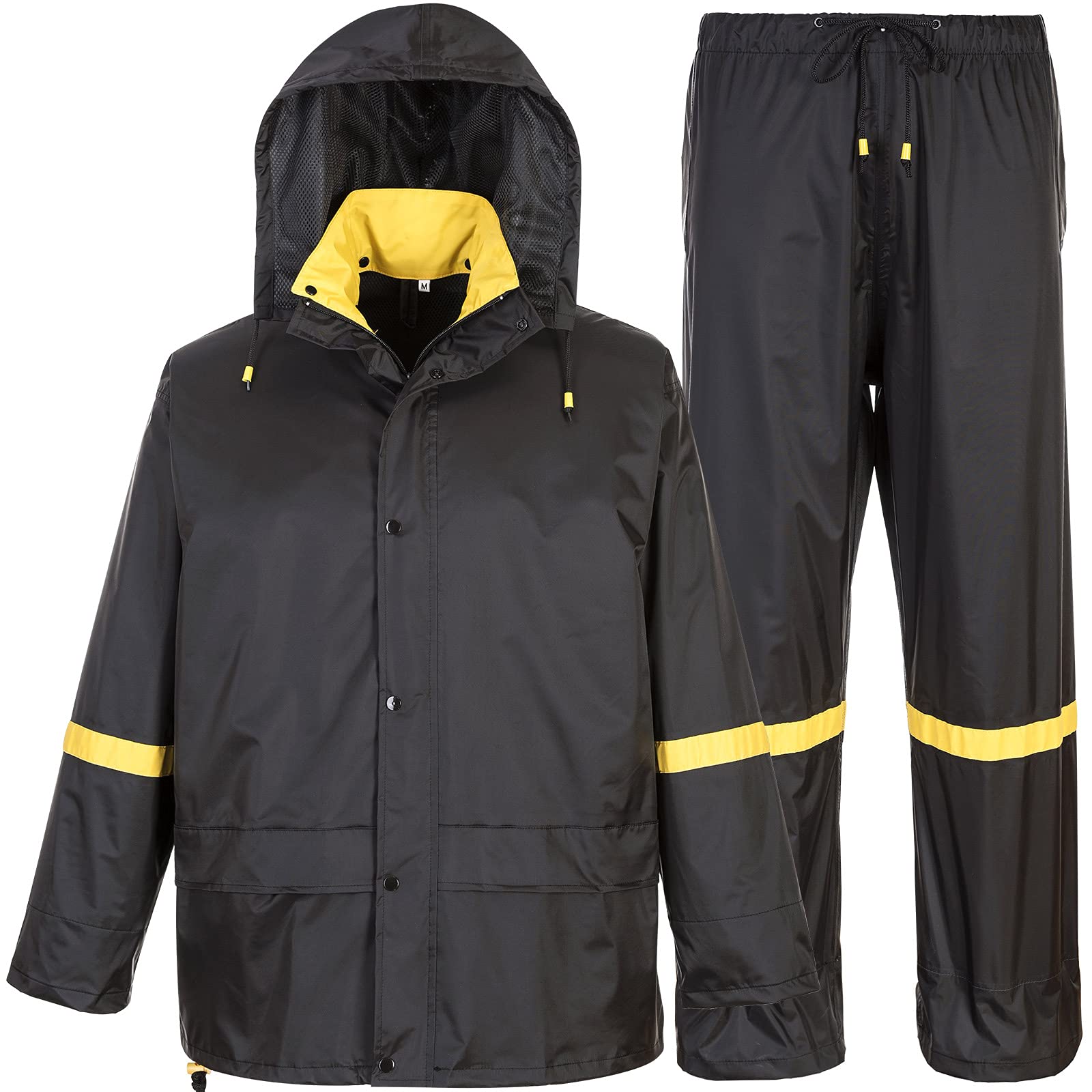 Classic Rain Suits for Men Breathable Rain Gear for Waterproof work, Hooded Coats Jacket and Pants