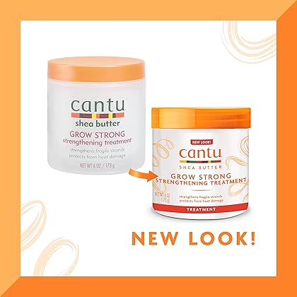 Cantu Grow Strong Strengthening Treatment with Shea Butter, 6 oz (Packaging May Vary)