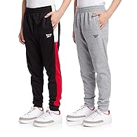 Reebok Boys' Active Joggers - 2 Pack Fleece Athletic Sweatpants (Size: 8-20)