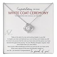 White Coat Ceremony Gift Necklace, Chiropractor White Coat Ceremony, New Doctor Gift, Gifts For for Girl, Daughter With Message Card and Gift Box Necklace Love Knot Necklace