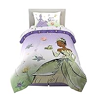 Disney Princess Tiana Kids Bedding Super Soft Microfiber Comforter And Sheet Set, 4 Piece Twin Size, 