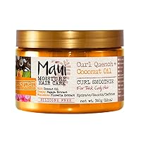 Maui Moisture Curl Quench + Coconut Oil Hydrating Curl Smoothie, Creamy Silicone-Free Styling Cream for Tight Curls, Braids, Twist-Outs & Wash & Go Styles, Vegan & Paraben-Free, 12 oz