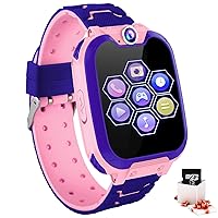 JUBUNRER Smartwatch Kids Smart Watch for Kids Digital Watch with Camera Music Clock Phone Vocal Call SOS Games Alarm Clock, Girl and Boy 3-16 Years Gift