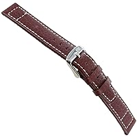 16mm Milano Bordoux Genuine Leather Tennis Stitched Mens Watch Bands