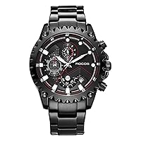 Men's Watch Chronograph Dial Watch Waterproof Date Analog Quartz Business Wrist Watches Glow in The Dark for Men R00911