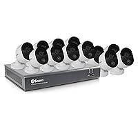 Swann Home Security Camera System, 16 Channel 12 Bullet Cameras, 1080p HD, Indoor/Outdoor Wired Surveillance DVR, 1TB Hard Drive, Night Vision, Heat Motion Detection, SWDVK-1645812V
