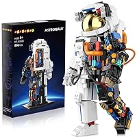 HOGOKIDS Astronaut Space Building Set - 896 PCS Space Building Blocks Toys with Display Stand & Two Helmets | Astronaut Collection for Adults, Valentines Birthday Gift for Kids Boys Aged 8 9 10 11 12+