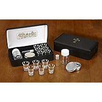 The Last Supper Six (6) Cup Travel Portable Communion Set in Leather Like Case