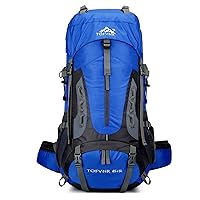 70L Large Camping Hiking Backpack, Light Hiking Large Capacity Outdoor Sports Hiking Bag Waterproof (Royal blue)