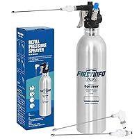 FIRSTINFO Patented 650c.c. (21.9 US fl. oz) Aluminum Aerosol Refillable Fluid Spray Can, Pneumatic Compressed Air Sprayer/Maximum Pressure 110 psi w/ 3pcs Nozzles