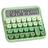 Automatic Shutdown Calculator 12-Digit Widescreen Large Silent 12 Digits Big Buttons LCD Display Gradient Color Mechanical Switch Accountant Office Green