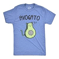 Mens Avogato Funny T Shirt Avocado Cat Tee Cute Cat Face Graphic Novelty Humor