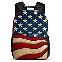 Star and Stripe USA Flag Simple Modern Backpack Adjustable Padded Strap Shoulder Bag Printed Daypack 16 Inches