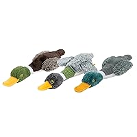 Best Pet Supplies Interactive Mallard Mates Dog Toy with Crinkle and Squeaky Enrichment for Small and Medium Breed, Cute and Plush - Mallard Duck Wing Bundle (Gray, Gray, Brown), Medium
