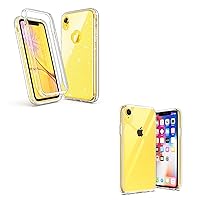 ULAK iPhone XR Shockproof Clear Glitter Case + iPhone XR Slim Clear Case