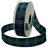 Morex Ribbon Edinburgh Ribbon, 1 inch by 27 Yards, Black Watch, 97525/25-09