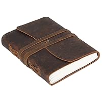 Handmade Leather Journal/Writing Notebook Diary/Bound Daily Notepad For Men & Women Unlined Paper Medium, writing pad for artist, sketch (Brown Tan, 7 x 5)