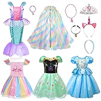 Meland Princess Dress Up - Princess Dress for Girls with Princess Toys, Christmas Birthday Gift for Toddler Girls Age 3-8