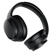 Immerse Yourself in Pure Music Bliss with Hybrid Active Noise Cancelling Bluetooth Wireless Headphones - Over Ear Headphones with Travel Case, Protein Earpads, 30H Playtime, Black