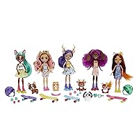 Enchantimals City Multipack, 15+ Set with 4 Dolls (6-in) and Skateboard & Rollerblade Accessories, Great Toy for Kids Ages 4Y+