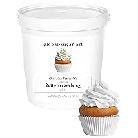 Global Sugar Art Buttercream Decorator Icing White, Firm, 16 Ounces by Chef Alan