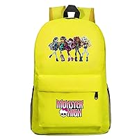 BOLAKE Lightweight Monster High Graphic Bookbag Sturdy Laptop Rucksack-Casual Backpack for Daily Life,Travel, Yellow