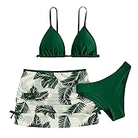 Toddlers Swim Wear Piece Swimsuits Bathing Suit Soild Bikini Tops Underpants Print Skirt Swimwear Set Swimsuit Size 14