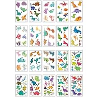 20 Sheets Dinosaur Temporary Tattoo, Fake Dinosaur Tattoo Face Body Stickers, Great for Dinosaur Birthday Party Favors Supplies for Adult Boys and Girls