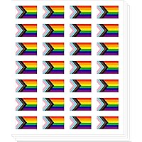 Progress Pride Flag LGBTQ Stickers Decal - LGBT Equality Gay Lesbian Bisexual Transgender Support Rainbow Sticker Sign Car Bumper Laptop (5 Sheets)