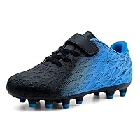 brooman Kids Firm Ground Soccer Cleats Boys Girls Athletic Outdoor Football Shoes