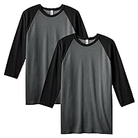 American Apparel Unisex CVC Raglan T-Shirt, Style G2003CVC, 2-Pack