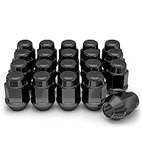 White Knight 1707SBK-20AM Black Chrome M12x1.50 Bulge Acorn Lug Nut, 20 Pack