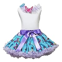 Butterfly Lacing Shirt Lavender Purple Pettiskirt Girl Clothing Outfit Set 1-8y