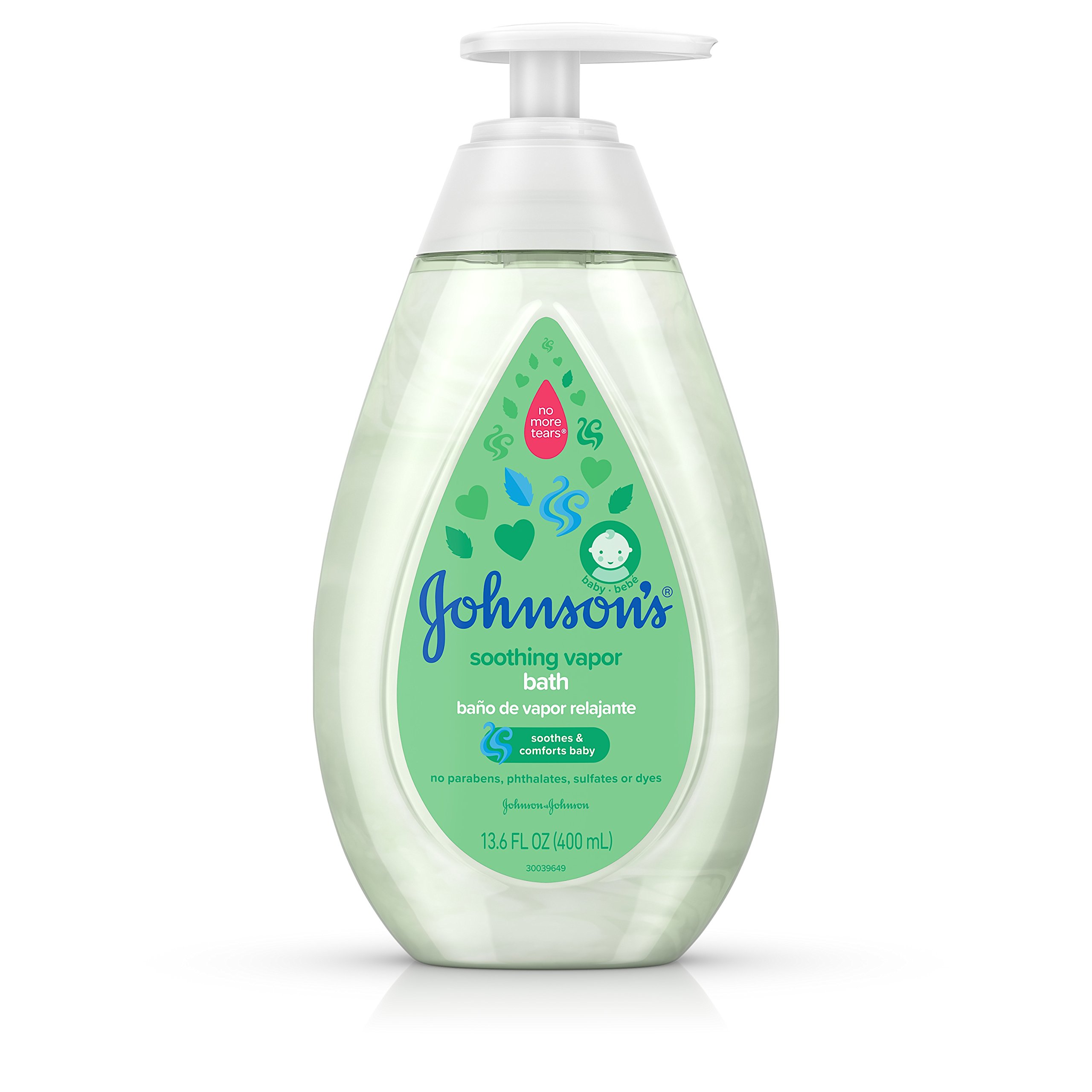 Johnson’s Baby Vapor Bath with Soothing Aromas to Relax Babies Tear-Free & Hypoallergenic, 13.6 Fluid Ounce