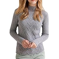 100% Wool Pullover Women's Half Tall Cashmere Sweater Slim Fit Warm Sweater Coat