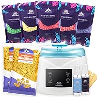 Wax Warmer Home Waxing Kit - Wax Kit for Hair Removal Wax Pot Professional with LED Display and 7 Bags Painless Hard Wax Beans, 20 Wax Sticks for Face, Legs, Ar