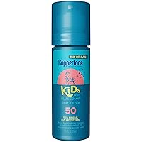 Coppertone Kids Roll-On Sunscreen with Blue Color, Zinc Oxide Sunscreen Lotion, Kids Tear Free Sunscreen, 2.5 fl oz bottle