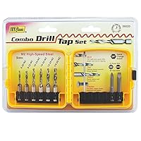 IVY Classic 06020 8-Piece Combo Drill/Tap Bit Set, M2 High-Speed Steel, Sturdy Plastic Case