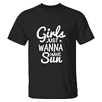 Summer Gift for Young Girls Gnome Girls Just Wanna Have Sun idea Men Women Navy Black Multicolor T Shirt