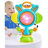High Chair Toys Sunflower Suction Cup Baby Toys 6-12 Months+ with Light, Sound