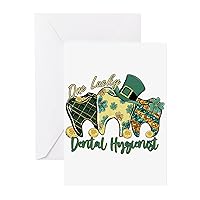 CafePress One Lucky Dental Hygienist Greeting Cards Folded Greeting Cards (10-pack) Glossy