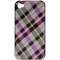 Eagle Cell PIIPHONE4G2D153 Stylish Hard Snap-On Protective Case for iPhone 4 - Retail Packaging - Pink Brown Black Check