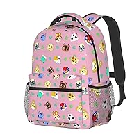 Animal Leaf Pattern Laptop Backpack Girls Boys Bookbag Preschool Daypack Cute Fashion Casual Travel Large Bag for With Chest Strap Multi-Pocket One Size Pink